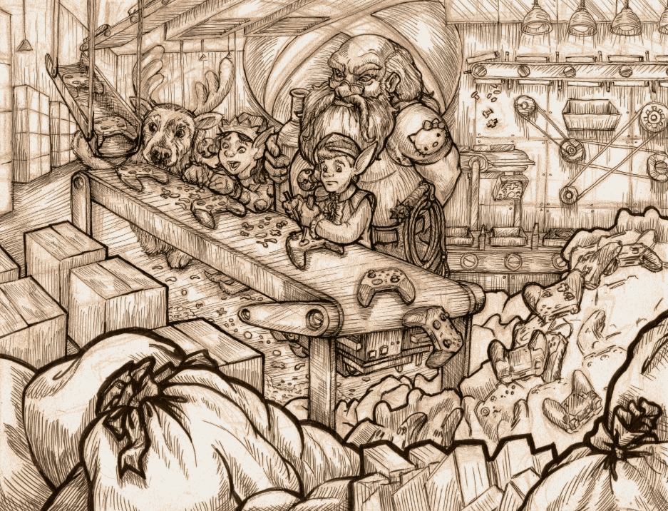 Xmas Card - Santa Helpers